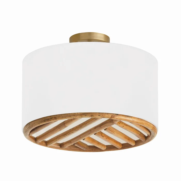 Capital Lighting 247431MA Soleil Three Light Semi-Flush Mount, Matte Brass