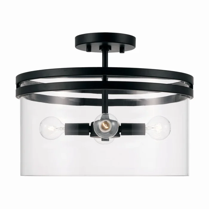 Capital Lighting 248741MB Fuller Four Light Semi-Flush Mount, Matte Black