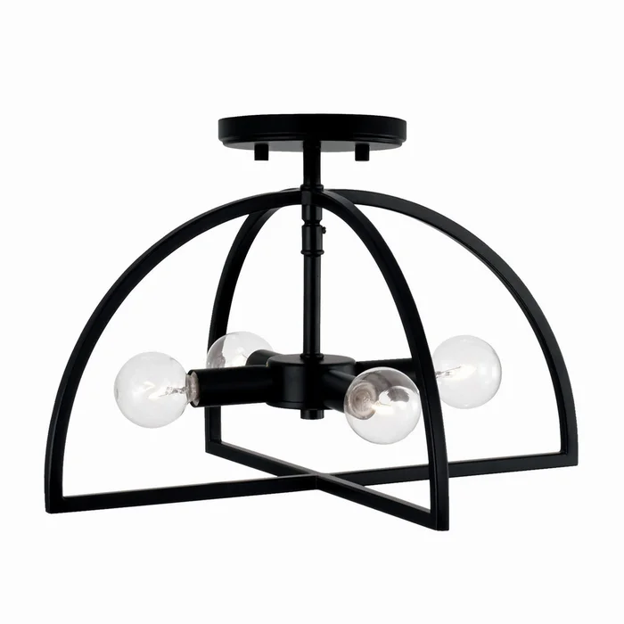 Capital Lighting 248841MB Lawson Four Light Semi-Flush Mount, Matte Black