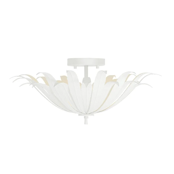 Capital Lighting 249531XW Eden Three Light Semi-Flush Mount, Textured White
