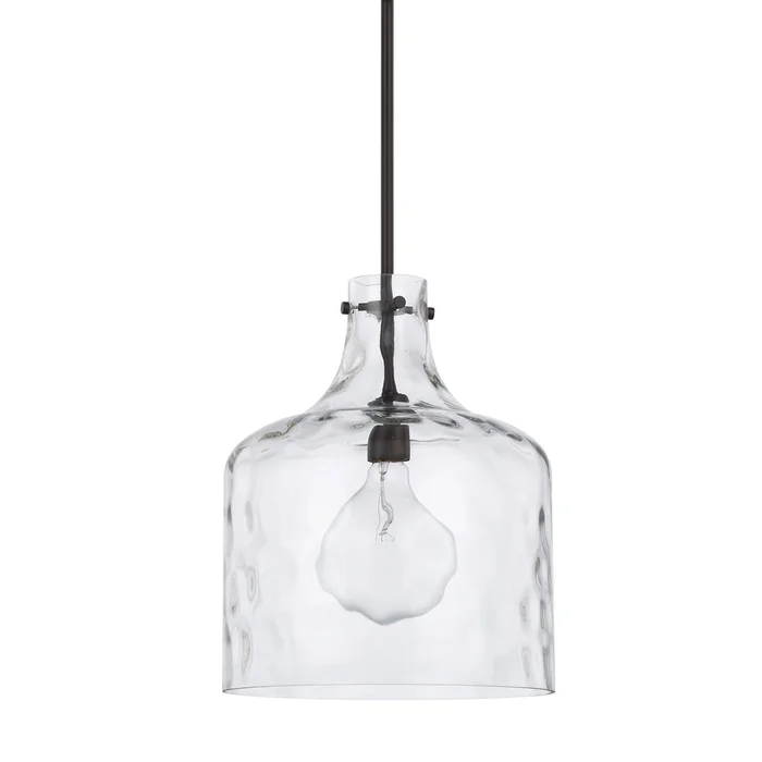 Capital Lighting 325717BZ Crawford One Light Pendant, Bronze
