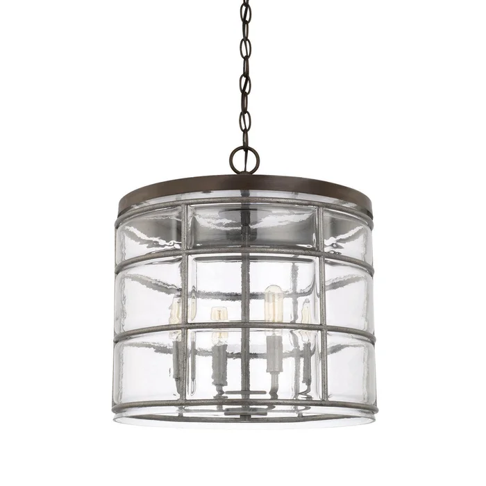 Capital Lighting 329441UG Colby Four Light Pendant, Urban Grey