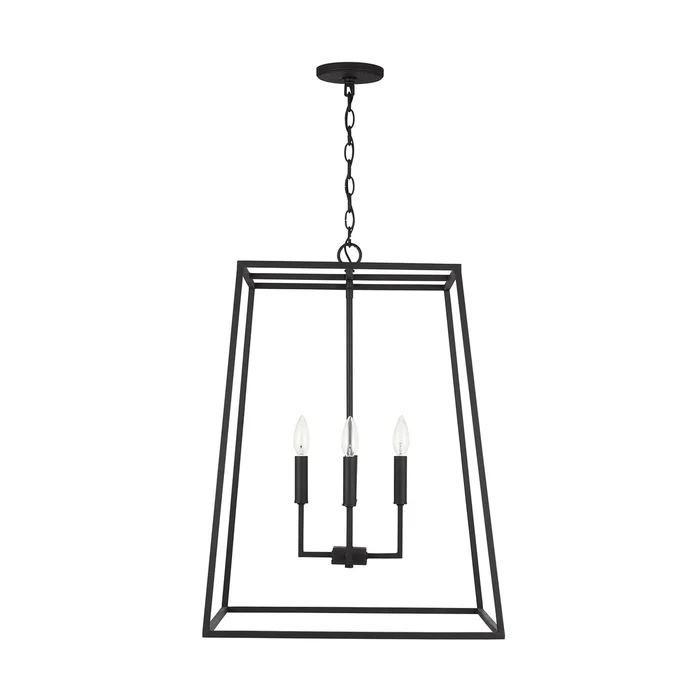 Capital Lighting 337341BI Clint Four Light Pendant, Black Iron
