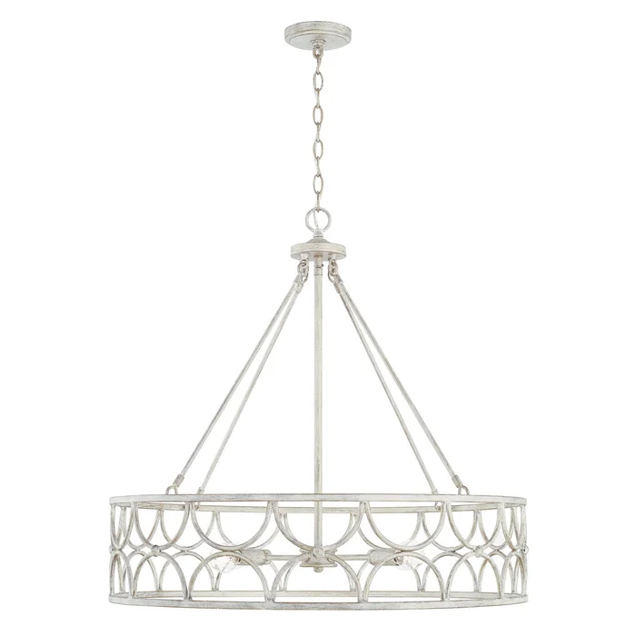 Capital Lighting 343341WW Ricci Four Light Pendant, Winter White
