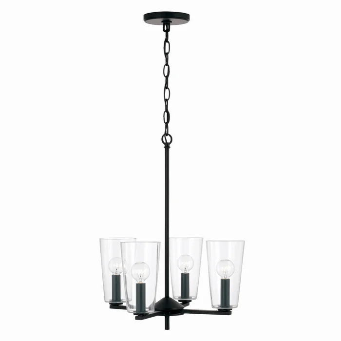Capital Lighting 348641MB-538 Portman Four Light Pendant, Matte Black