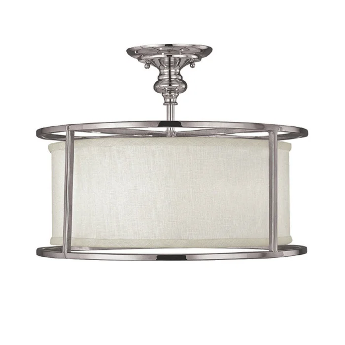 Capital Lighting 3914PN-459 Midtown Three Light Semi-Flush Mount, Polished Nickel