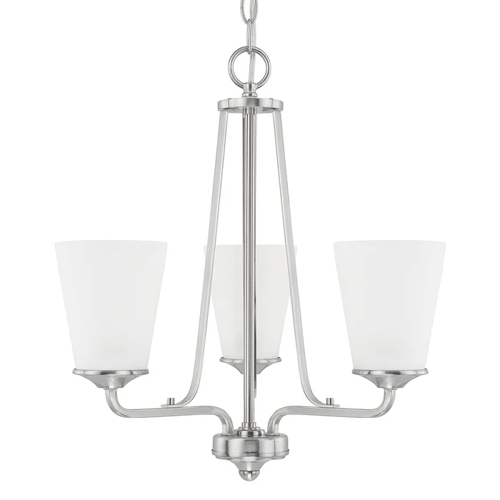 Capital Lighting 414131BN-331 Braylon Three Light Chandelier, Brushed Nickel