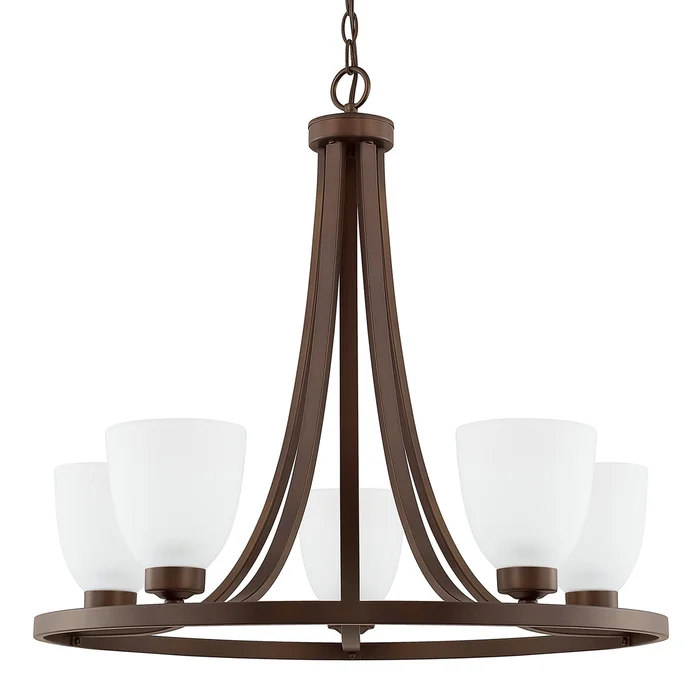 Capital Lighting 414351BZ-333 Jameson Five Light Chandelier, Bronze