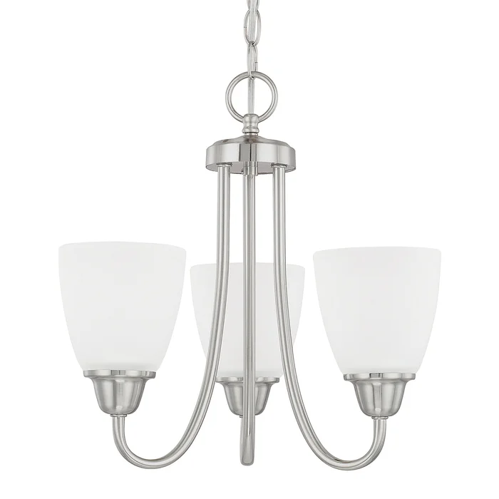 Capital Lighting 415131BN-337 Trenton Three Light Chandelier, Brushed Nickel