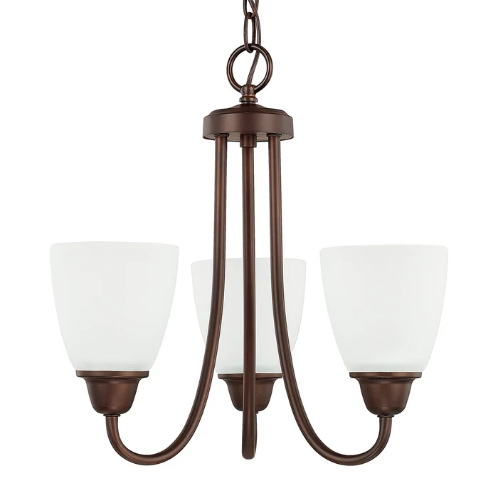 Capital Lighting 415131BZ-337 Trenton Three Light Chandelier, Bronze