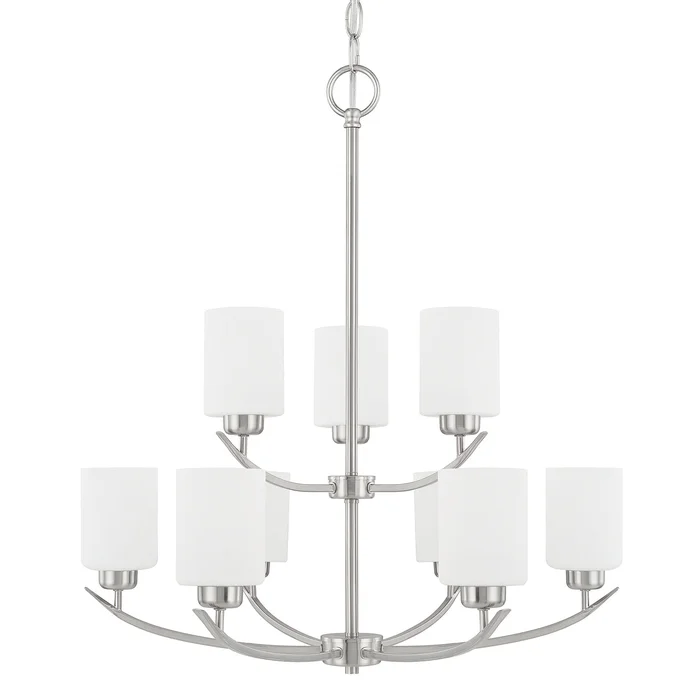 Capital Lighting 415291BN-338 Dixon Nine Light Chandelier, Brushed Nickel