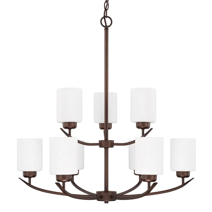 Capital Lighting 415291BZ-338 Dixon Nine Light Chandelier, Bronze