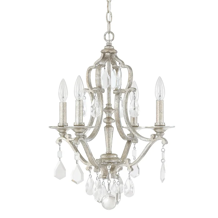 Capital Lighting 4184AS-CR Blakely Four Light Chandelier, Antique Silver