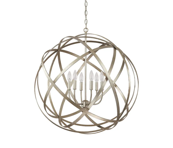 Capital Lighting 4236WG Axis Six Light Pendant, Winter Gold