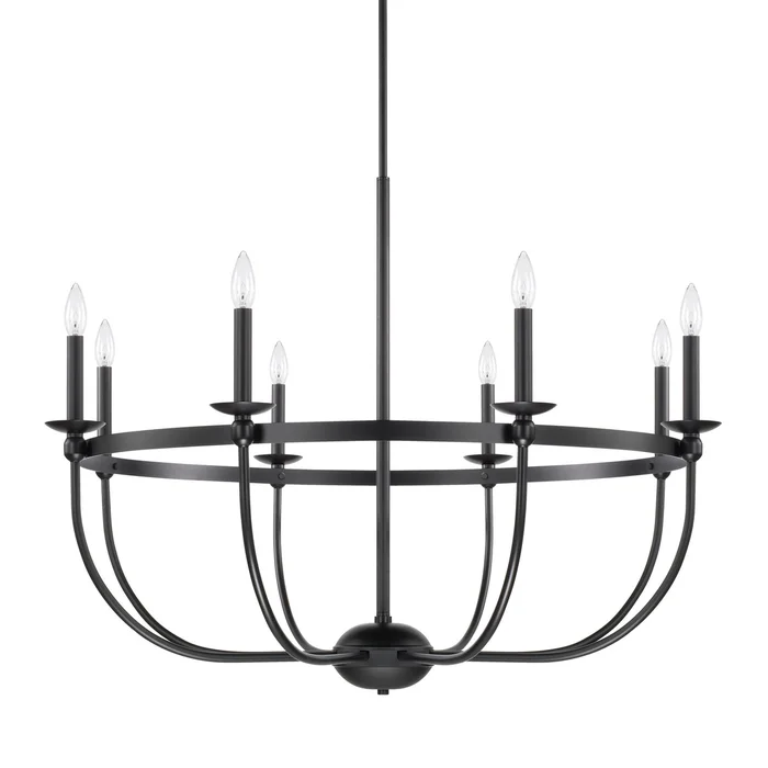 Capital Lighting 425181MB Rylann Eight Light Chandelier, Matte Black