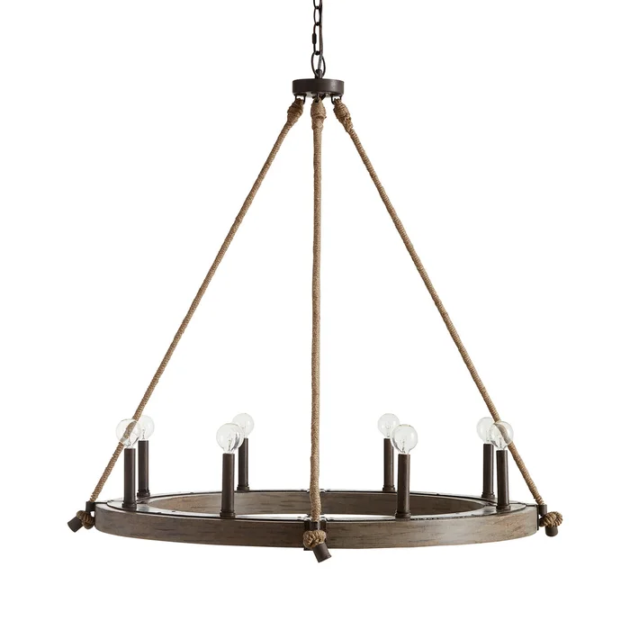 Capital Lighting 429681NG Tybee Eight Light Chandelier, Nordic Grey