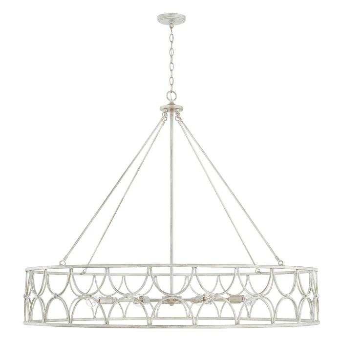 Capital Lighting 443381WW Ricci Eight Light Chandelier, Winter White