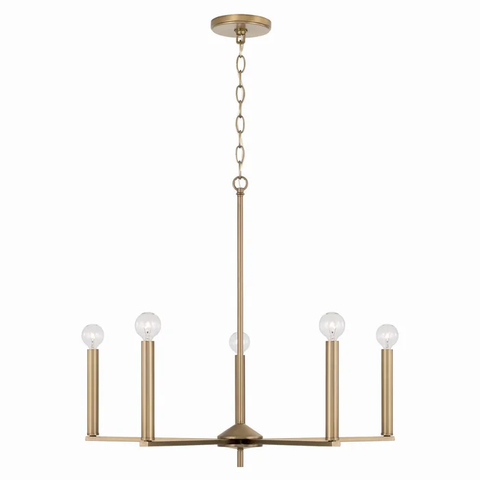 Capital Lighting 448651AD Portman Five Light Chandelier, Aged Brass