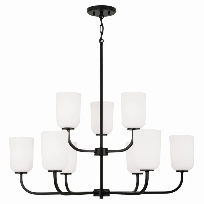 Capital Lighting 448891MB-542 Lawson Nine Light Chandelier, Matte Black