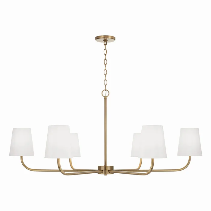 Capital Lighting 449461AD-706 Brody Six Light Chandelier, Aged Brass