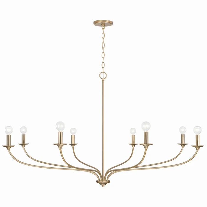 Capital Lighting 449981MA Dolan Eight Light Chandelier, Matte Brass