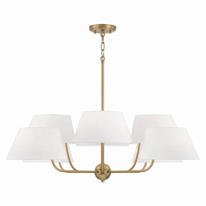 Capital Lighting 450481AD Welsley Eight Light Chandelier, Aged Brass