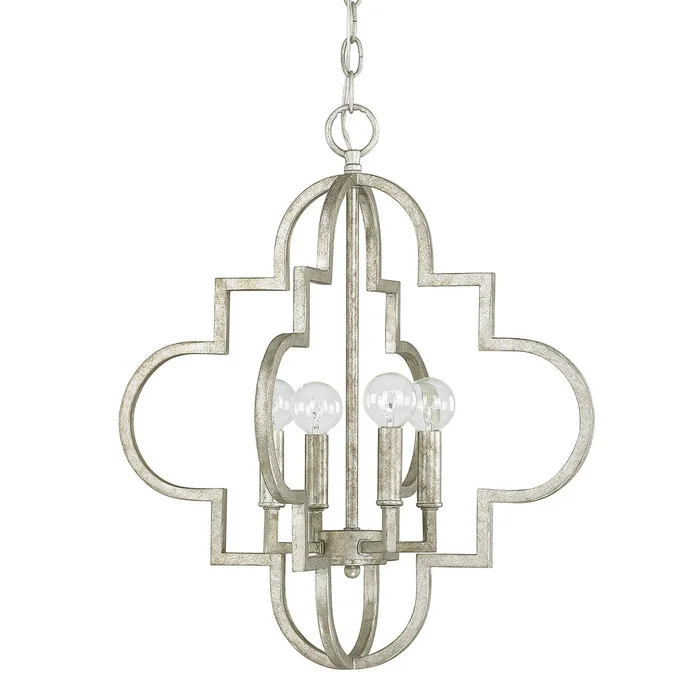 Capital Lighting 4541AS Ellis Four Light Pendant, Antique Silver