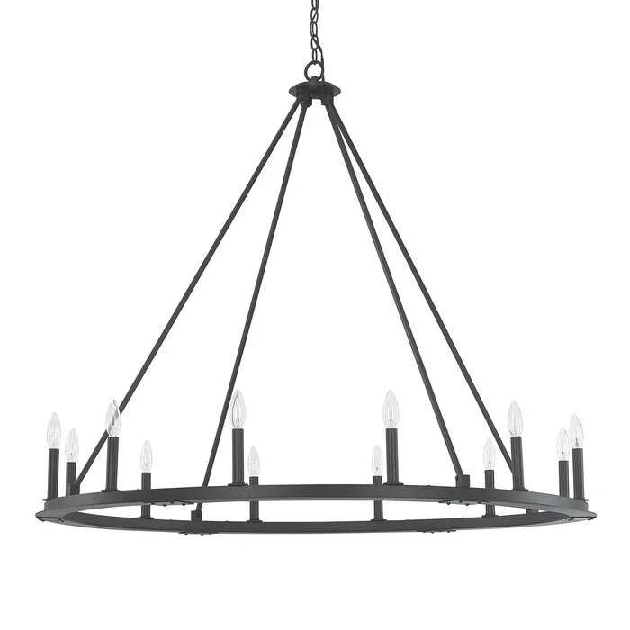 Capital Lighting 4912BI-000 Pearson 12 Light Chandelier, Black Iron