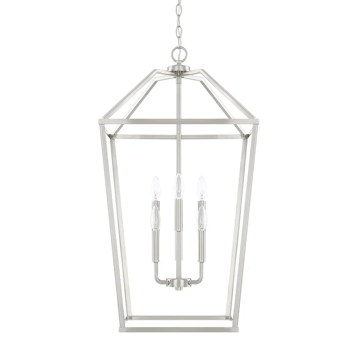 Capital Lighting 522761BN Birch Six Light Foyer Pendant, Brushed Nickel