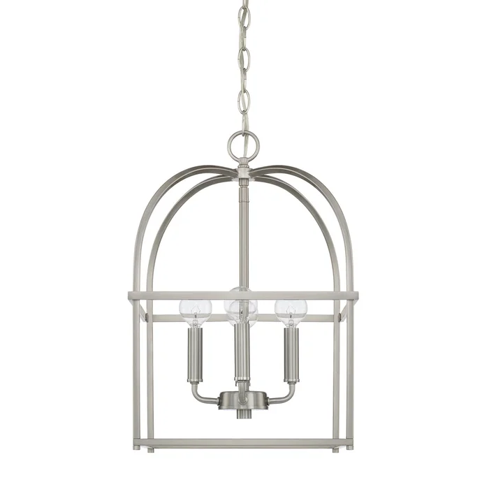 Capital Lighting 527542BN Aubrey Four Light Foyer Pendant, Brushed Nickel