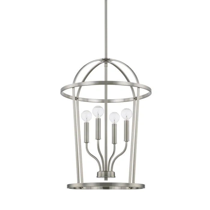 Capital Lighting 528541BN Greyson Four Light Foyer Pendant, Brushed Nickel