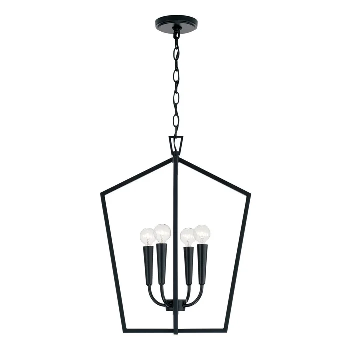 Capital Lighting 545941MB Holden Four Light Foyer Pendant, Matte Black