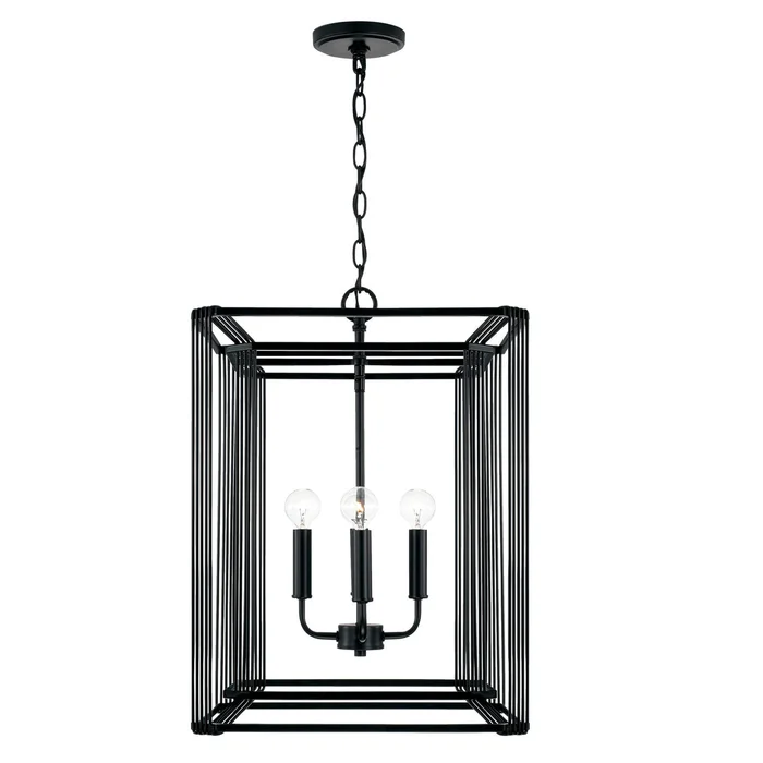 Capital Lighting 546041MB Lennon Four Light Foyer Pendant, Matte Black