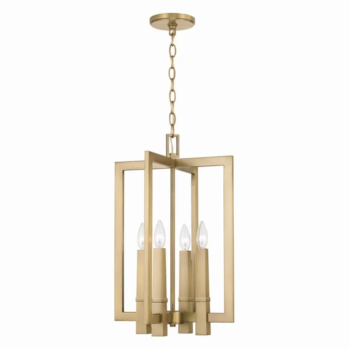 Capital Lighting 549641AD Blake Four Light Foyer Pendant, Aged Brass
