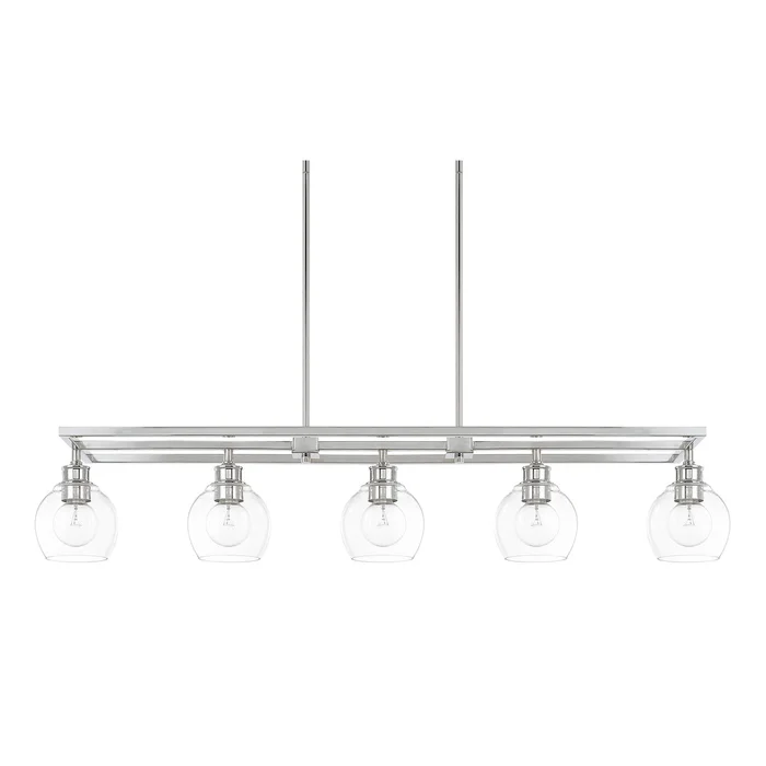 Capital Lighting 821151PN-426 Mid Century Five Light Island Pendant, Polished Nickel