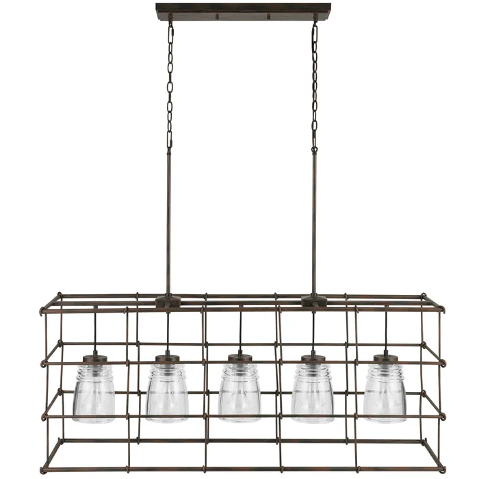 Capital Lighting 829751NG-462 Turner Five Light Island Pendant, Nordic Grey