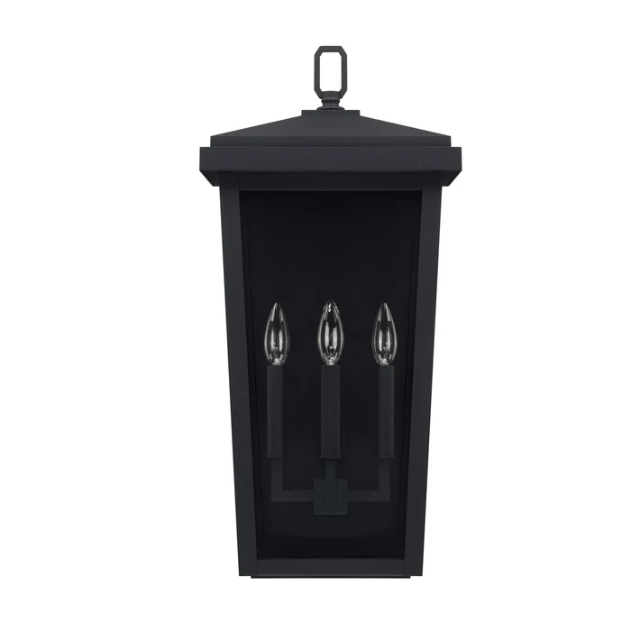 Capital Lighting 926232BK Donnelly Three Light Outdoor Wall Lantern, Black