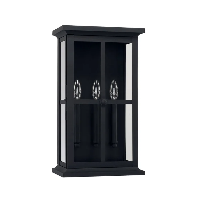 Capital Lighting 926431BK Mansell Three Light Outdoor Wall Lantern, Black