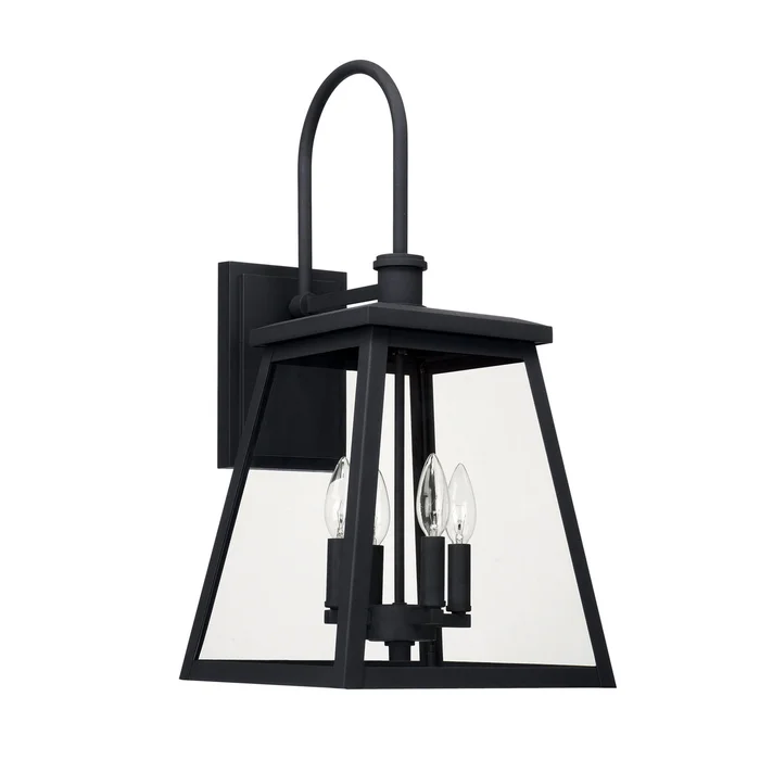 Capital Lighting 926841BK Belmore Four Light Outdoor Wall Lantern, Black