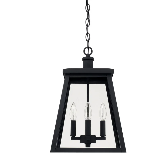 Capital Lighting 926842BK Belmore Four Light Outdoor Hanging Lantern, Black