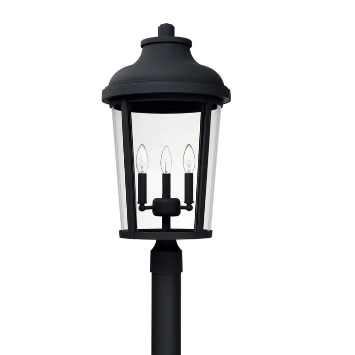 Capital Lighting 927034BK Dunbar Three Light Outdoor Post Lantern, Black
