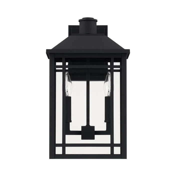 Capital Lighting 927121BK Braden Two Light Outdoor Wall Lantern, Black