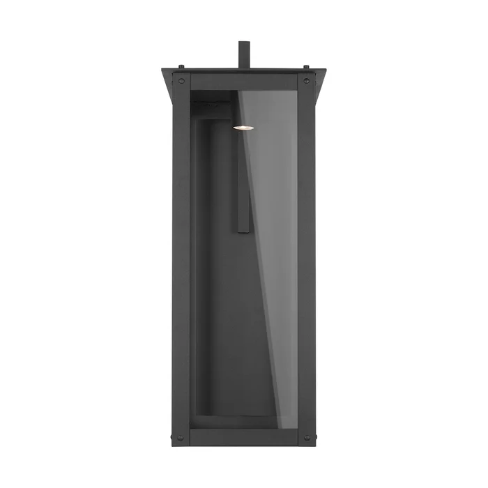Capital Lighting 934642BK-GL Hunt One Light Outdoor Wall Lantern, Black