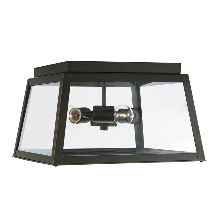 Capital Lighting 943736OZ Leighton Three Light Outdoor Flush Mount, Oiled Bronze