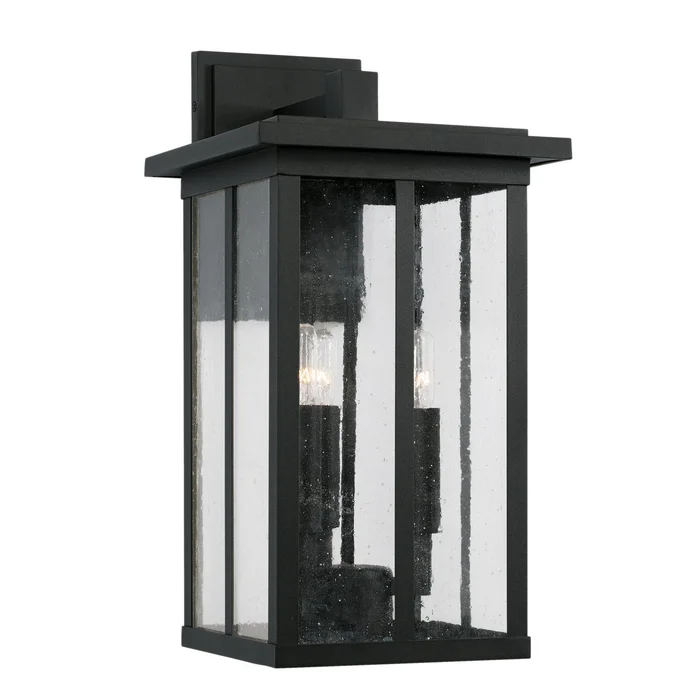 Capital Lighting 943832BK Barrett Three Light Outdoor Wall Lantern, Black