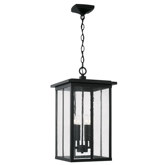 Capital Lighting 943844BK Barrett Four Light Outdoor Hanging Lantern, Black