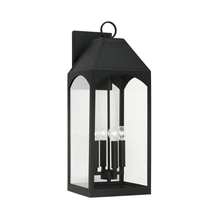 Capital Lighting 946341BK Burton Four Light Outdoor Wall Lantern, Black