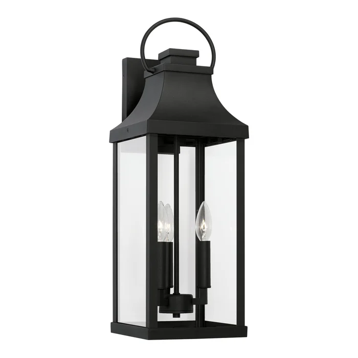 Capital Lighting 946431BK Bradford Three Light Outdoor Wall Lantern, Black