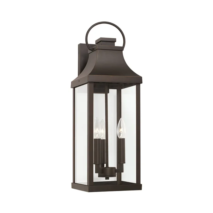 Capital Lighting 946431OZ Bradford Three Light Outdoor Wall Lantern, Oiled Bronze