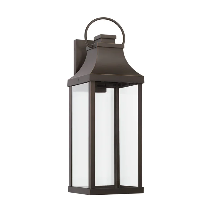 Capital Lighting 946431OZ-GL Bradford One Light Outdoor Wall Lantern, Oiled Bronze